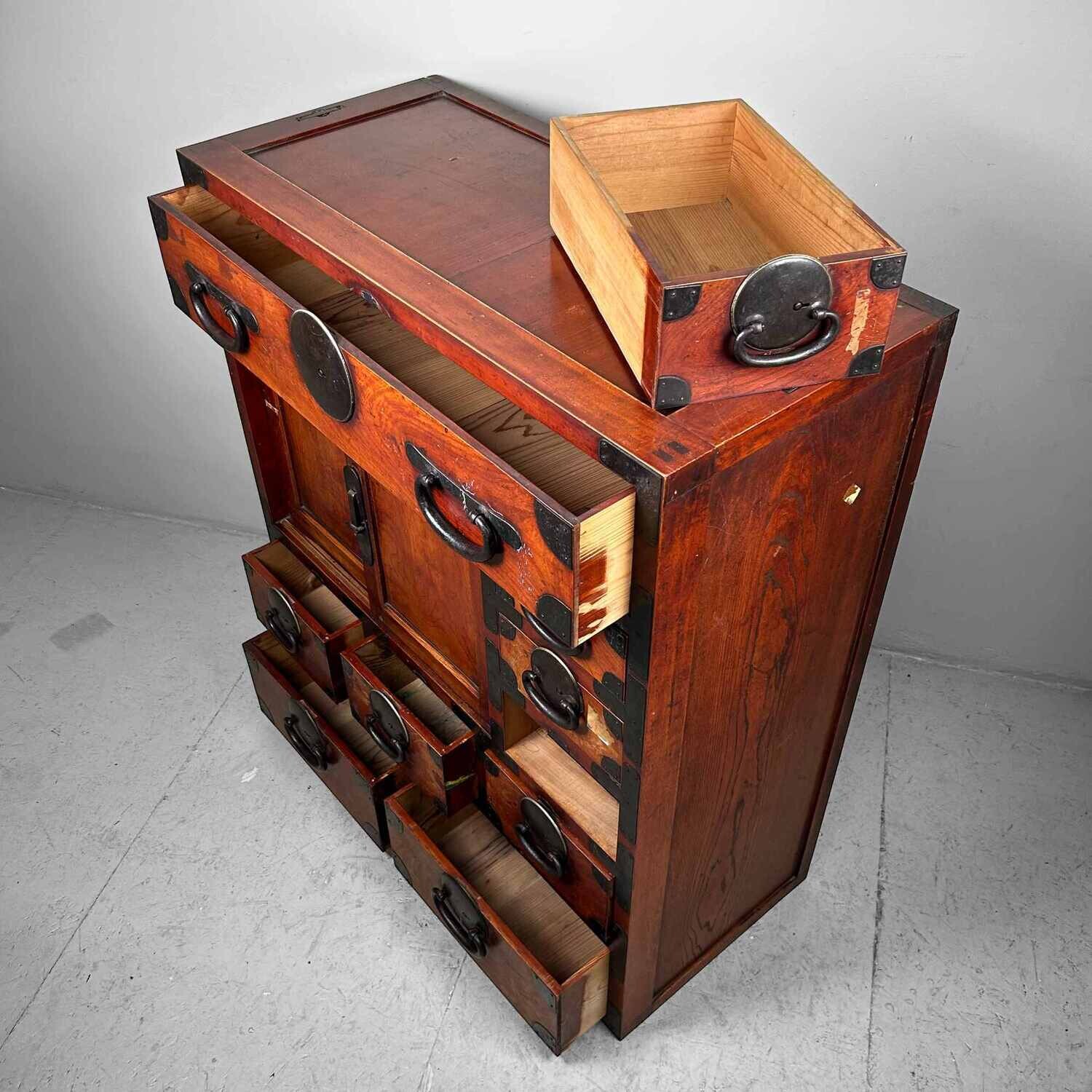 Traditional Tansu Chest of Drawers, Taishō Period, Japan.
