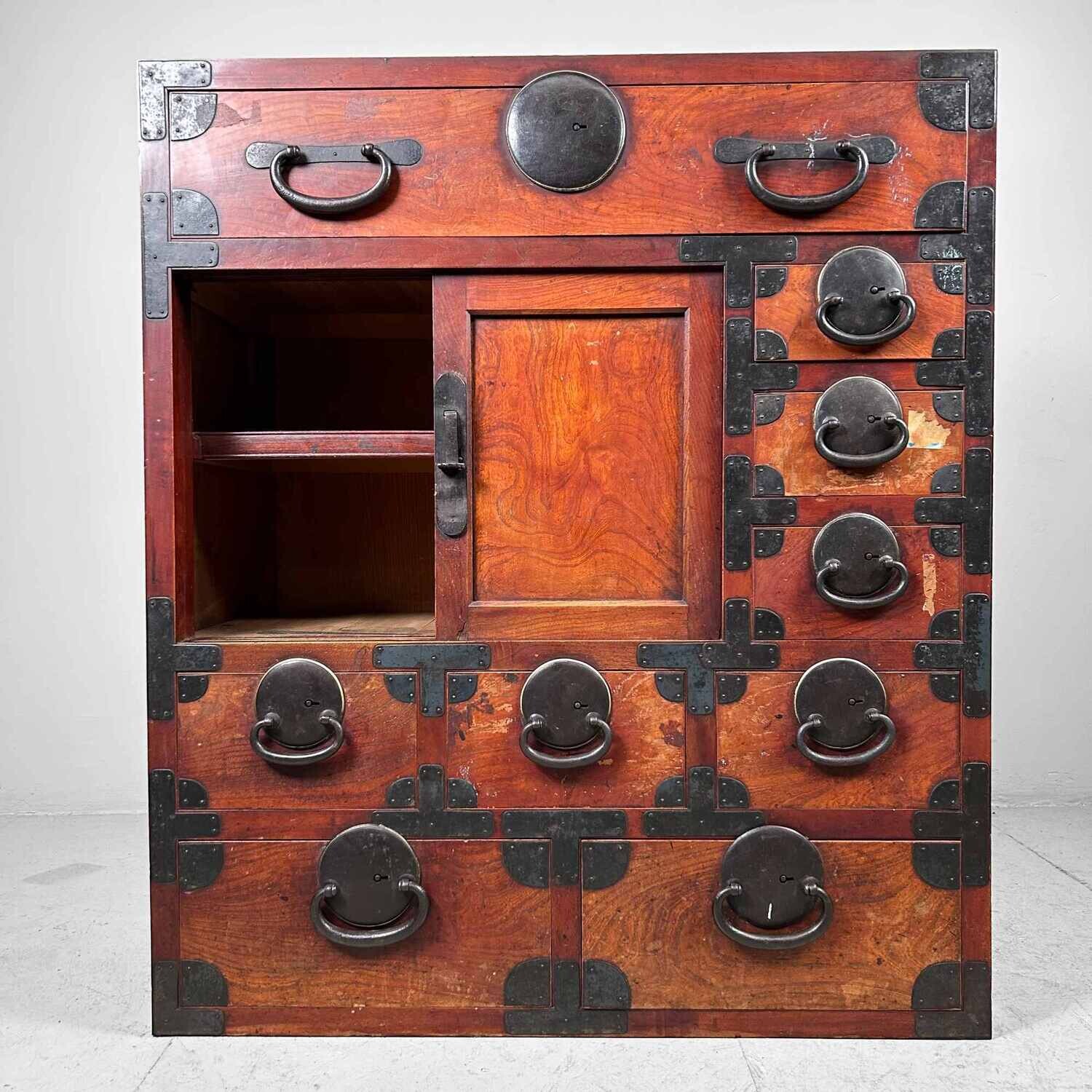 Traditional Tansu Chest of Drawers, Taishō Period, Japan.