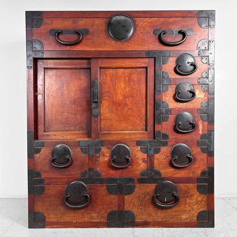 Traditional Tansu Chest of Drawers, Taishō Period, Japan.