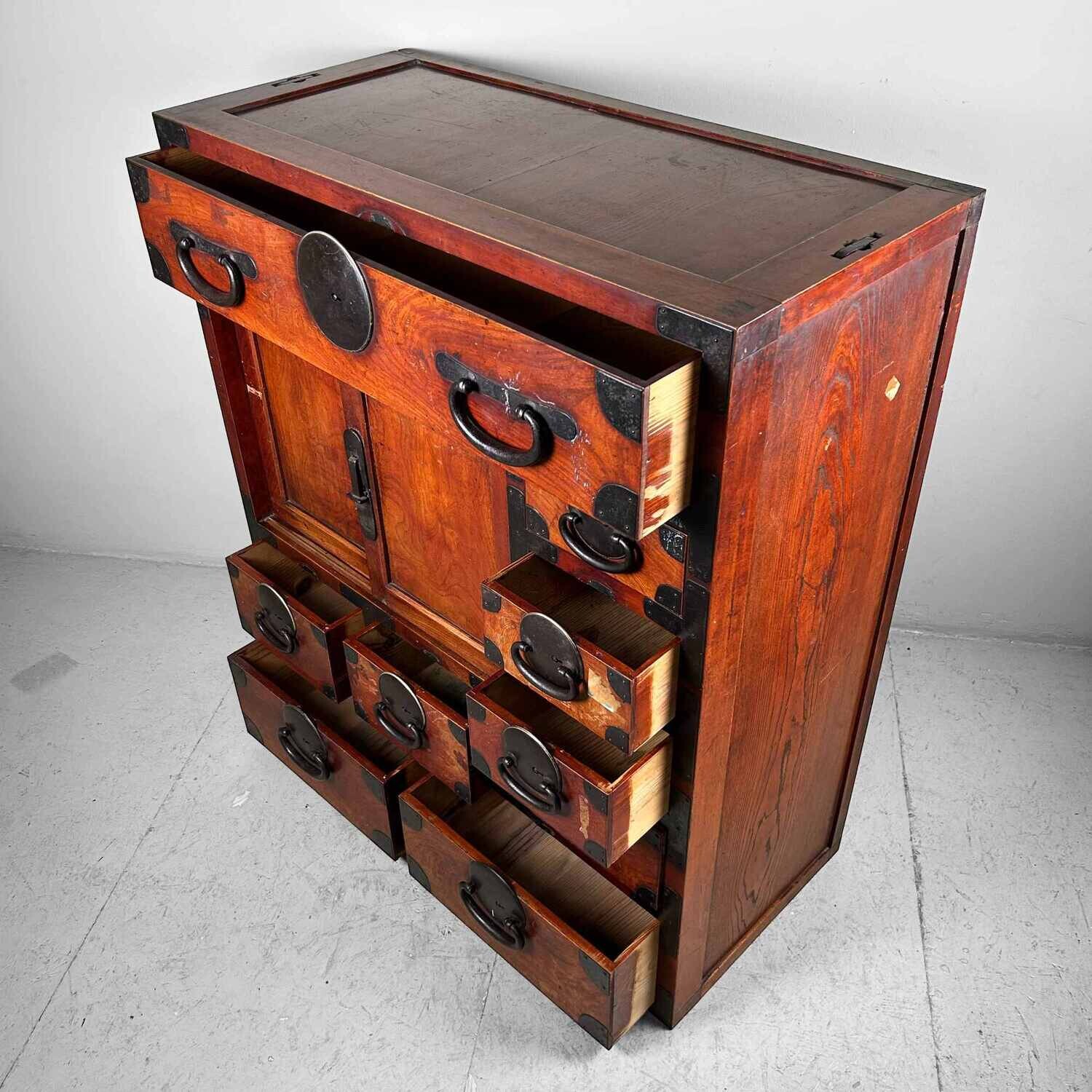 Traditional Tansu Chest of Drawers, Taishō Period, Japan.