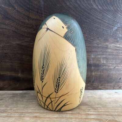 Vintage Kokeshi 'Grain Stalk', Usaburo, Japan.