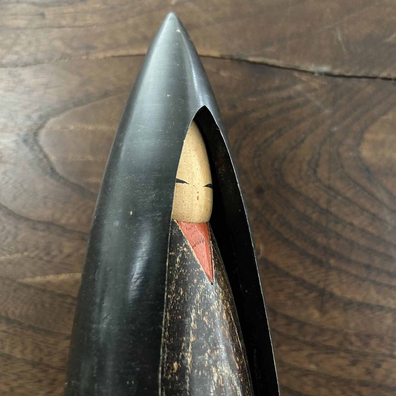 Vintage Sosaku Kokeshi, 'Fuyu No Shojo Winter Girl' by Shozan Shido.