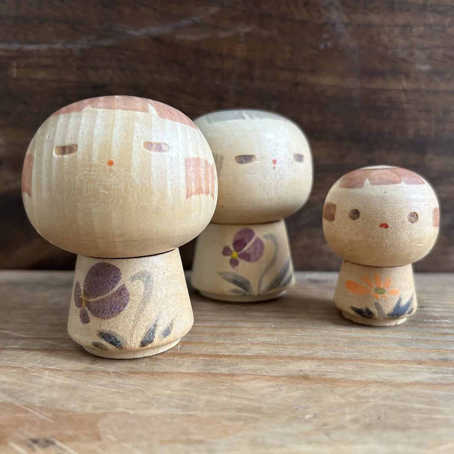 Set Vintage Kokeshi, Sanpei Yamanaka, Japan.