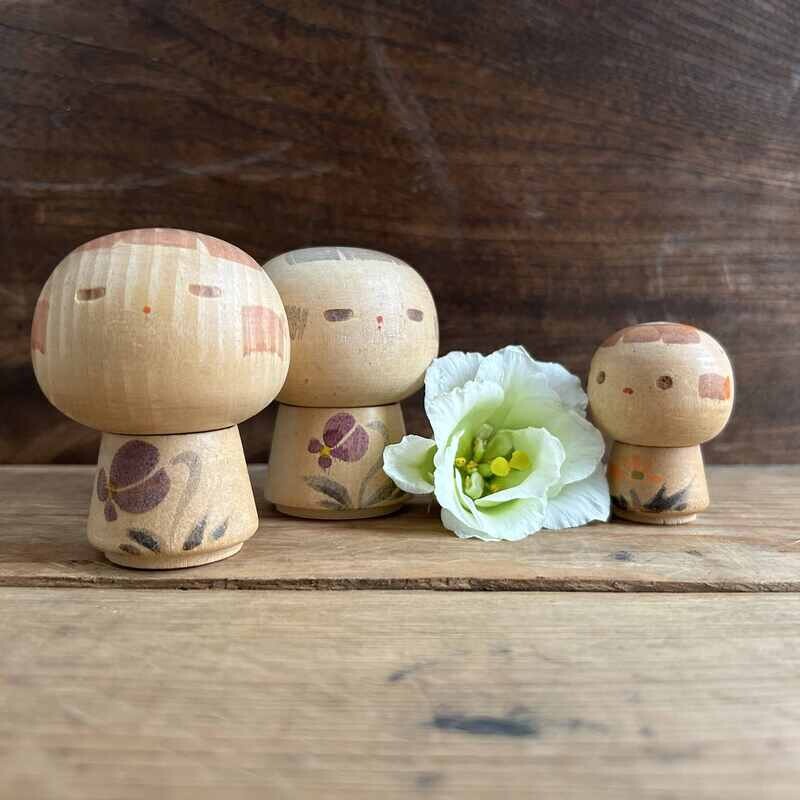 Set Vintage Kokeshi, Sanpei Yamanaka, Japan.