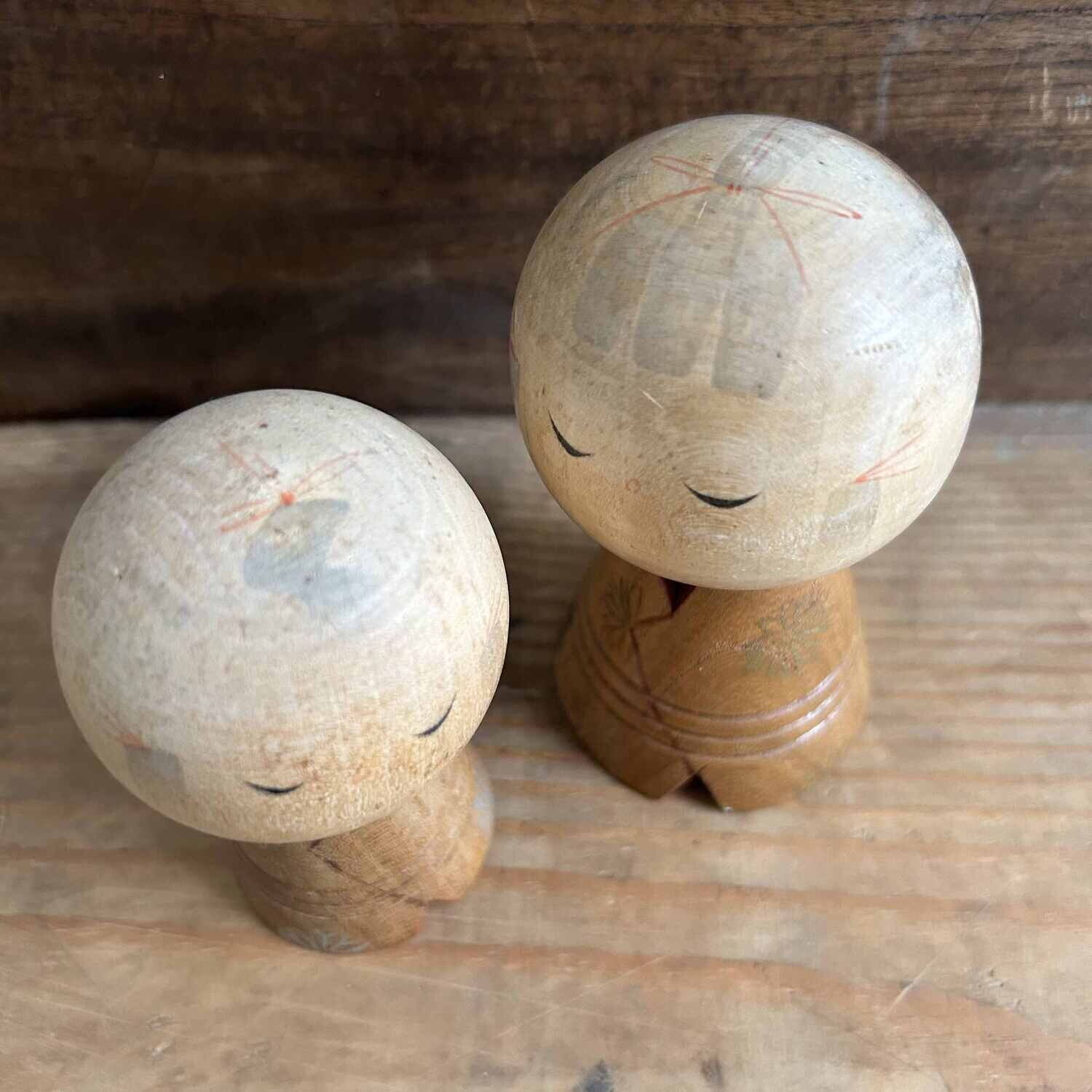Set Vintage Kokeshi, Kuribayashi Issetsu, Japan.