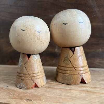 Set Vintage Kokeshi, Kuribayashi Issetsu, Japan.