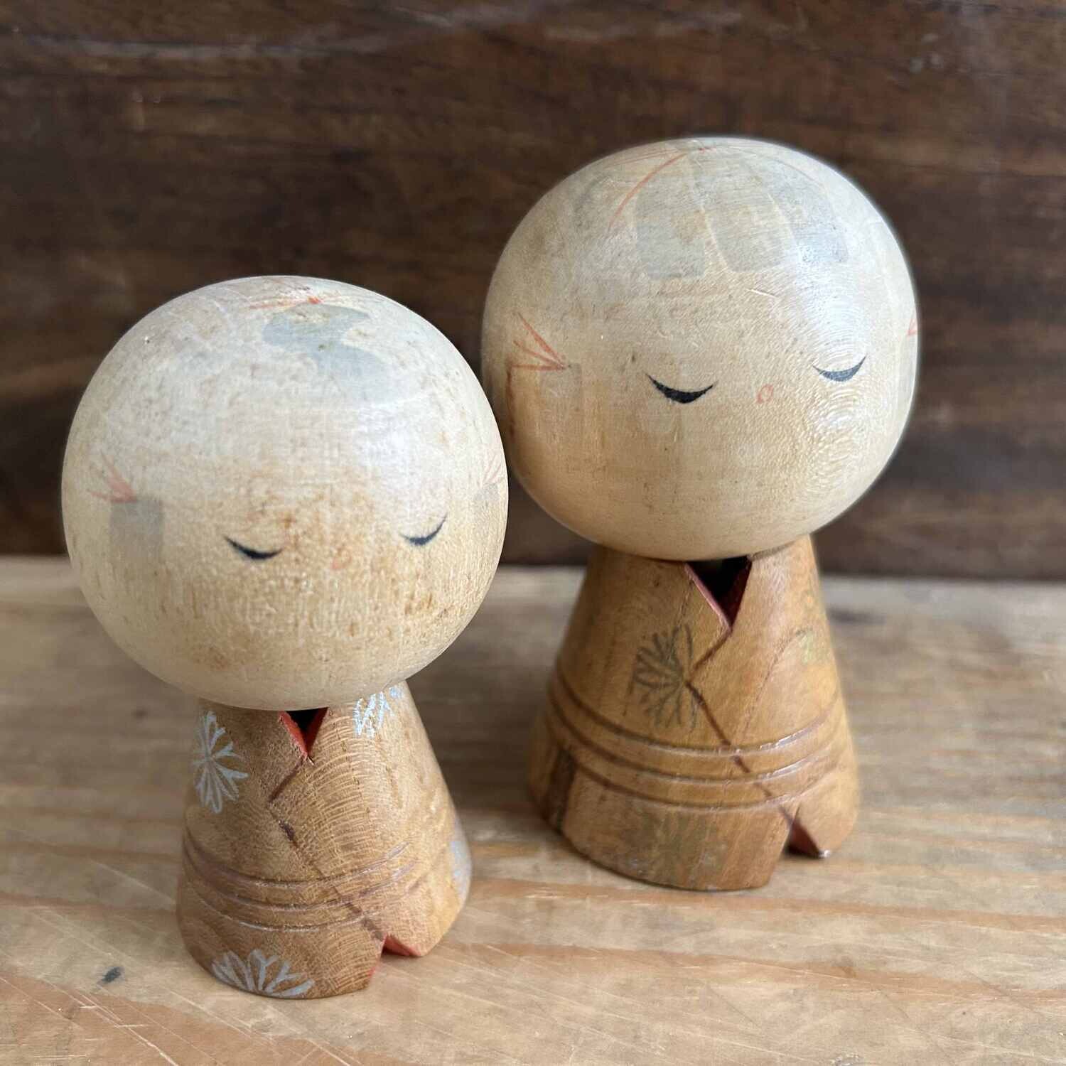 Set Vintage Kokeshi, Kuribayashi Issetsu, Japan.
