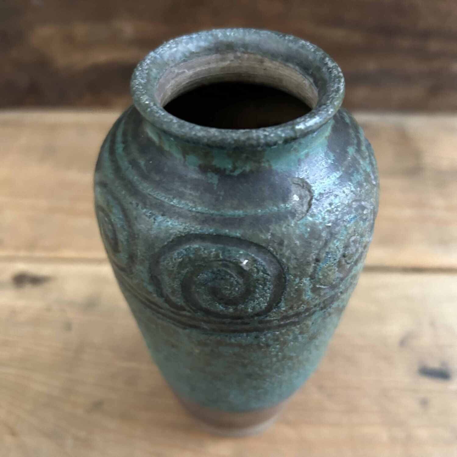 Mid-Century Spiral Ikebana Vase, Japan.