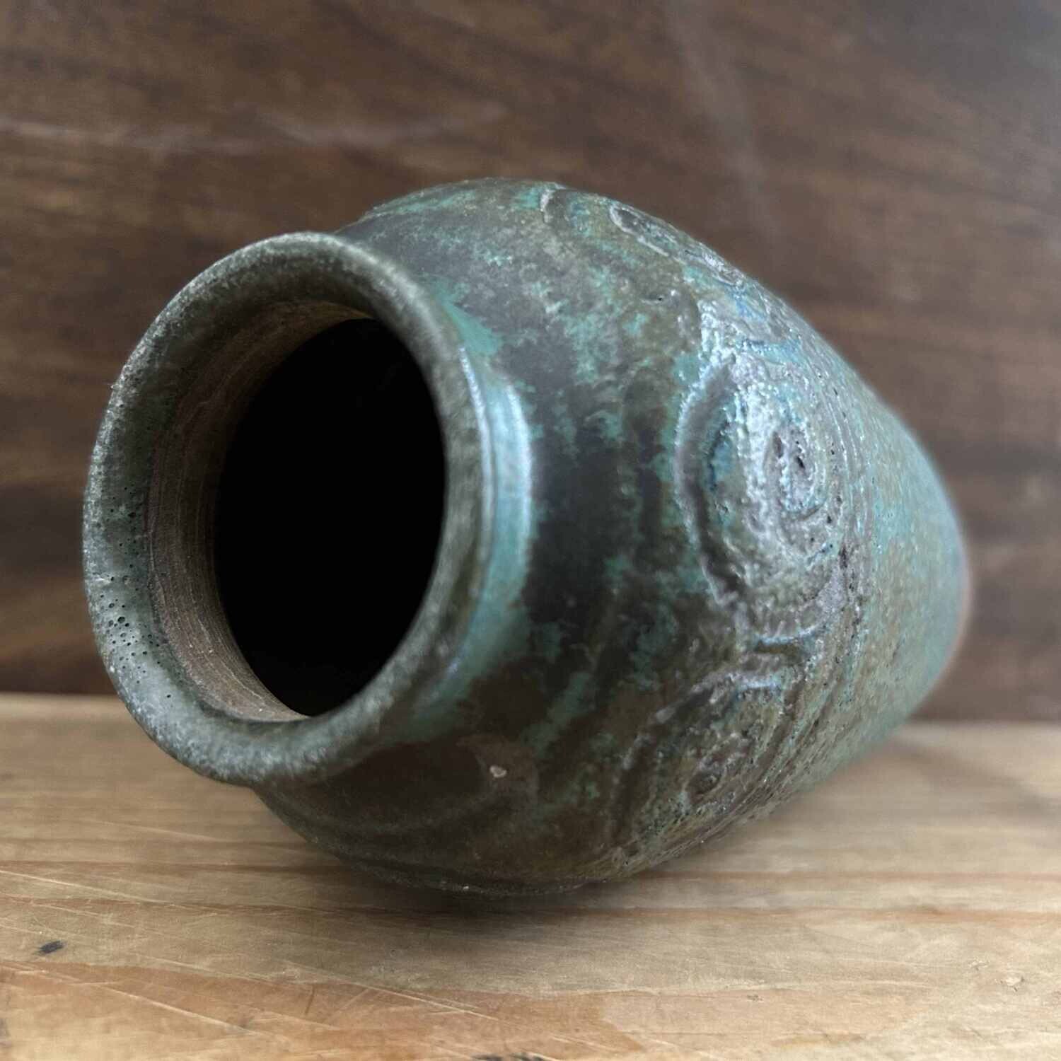 Mid-Century Spiral Ikebana Vase, Japan.