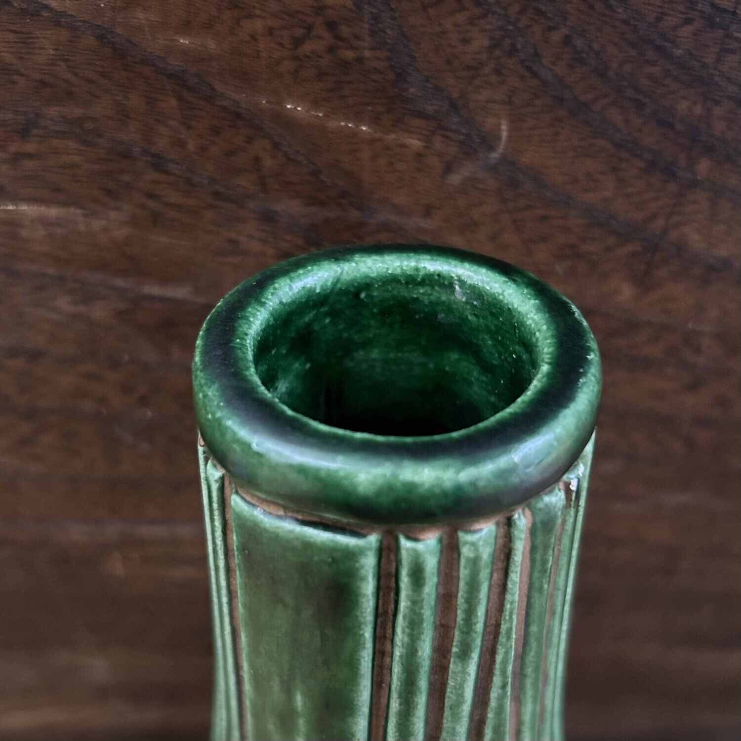 Elegante Mid Century Ikebana Vaas, Raku-yaki (楽焼), Japan.