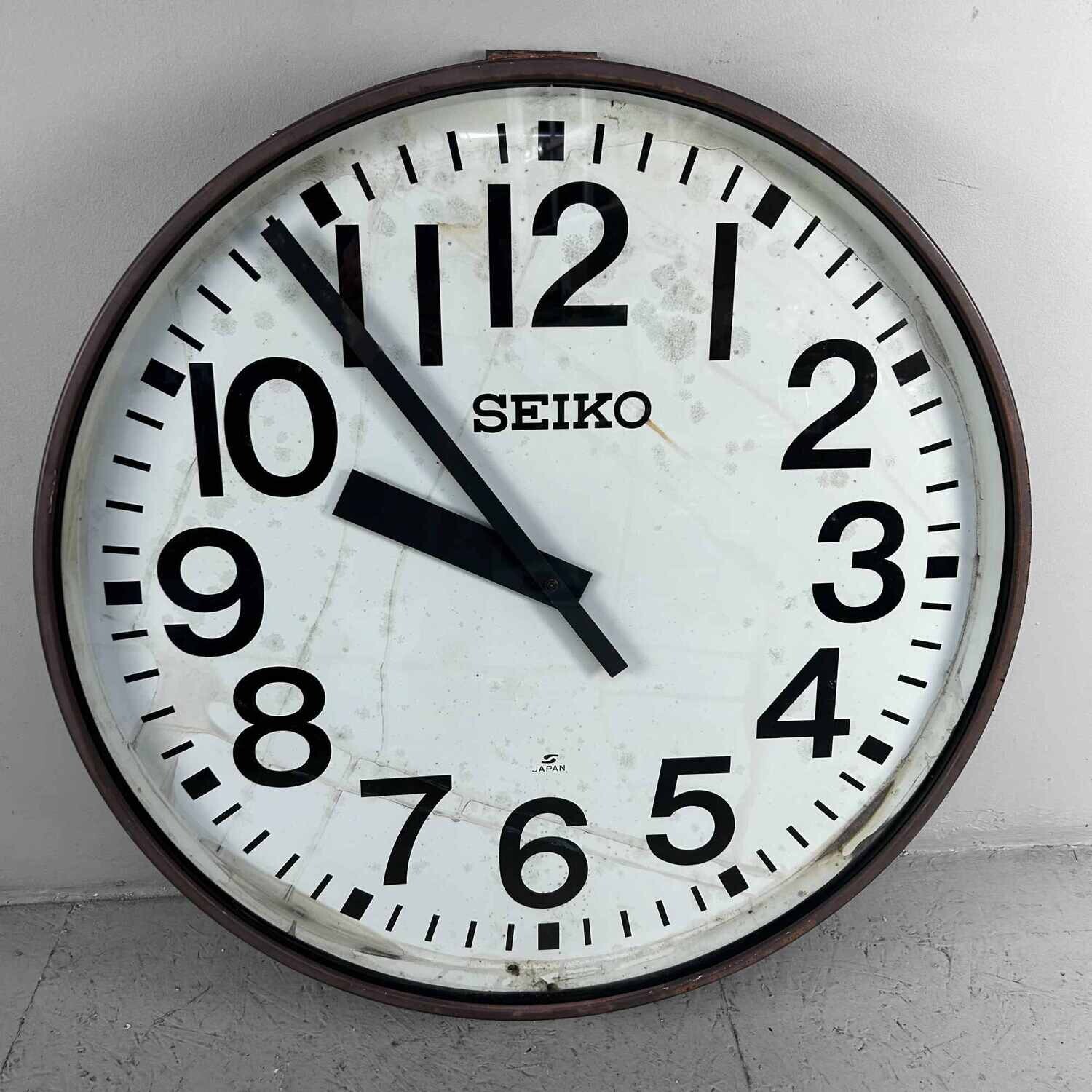 Industrial Vintage Wall Clock, SEIKO, Japan.