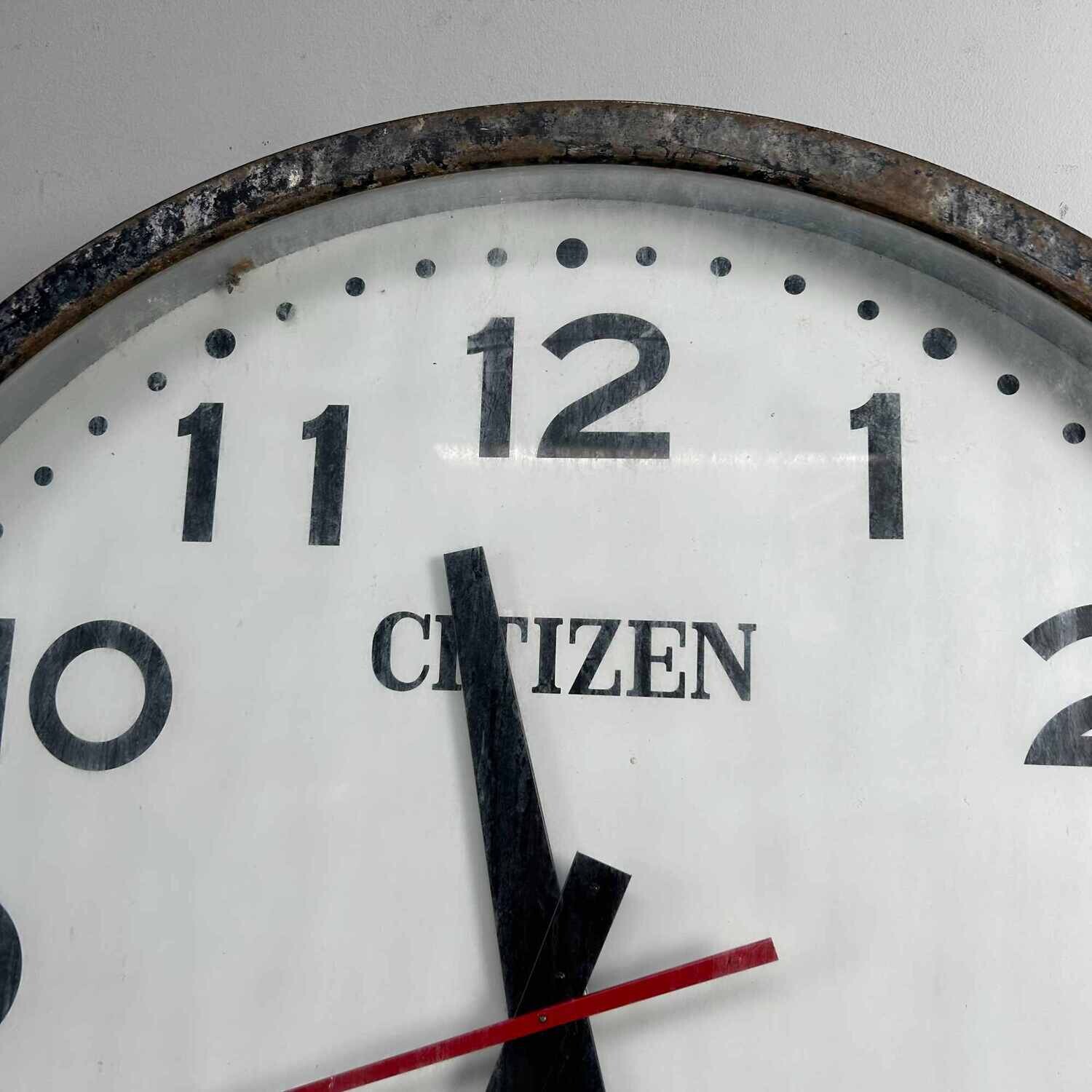 Industrial Vintage Wall Clock, CITIZEN, Japan.