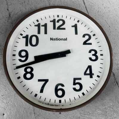 Industrial Vintage Wall Clock, NATIONAL, Japan.