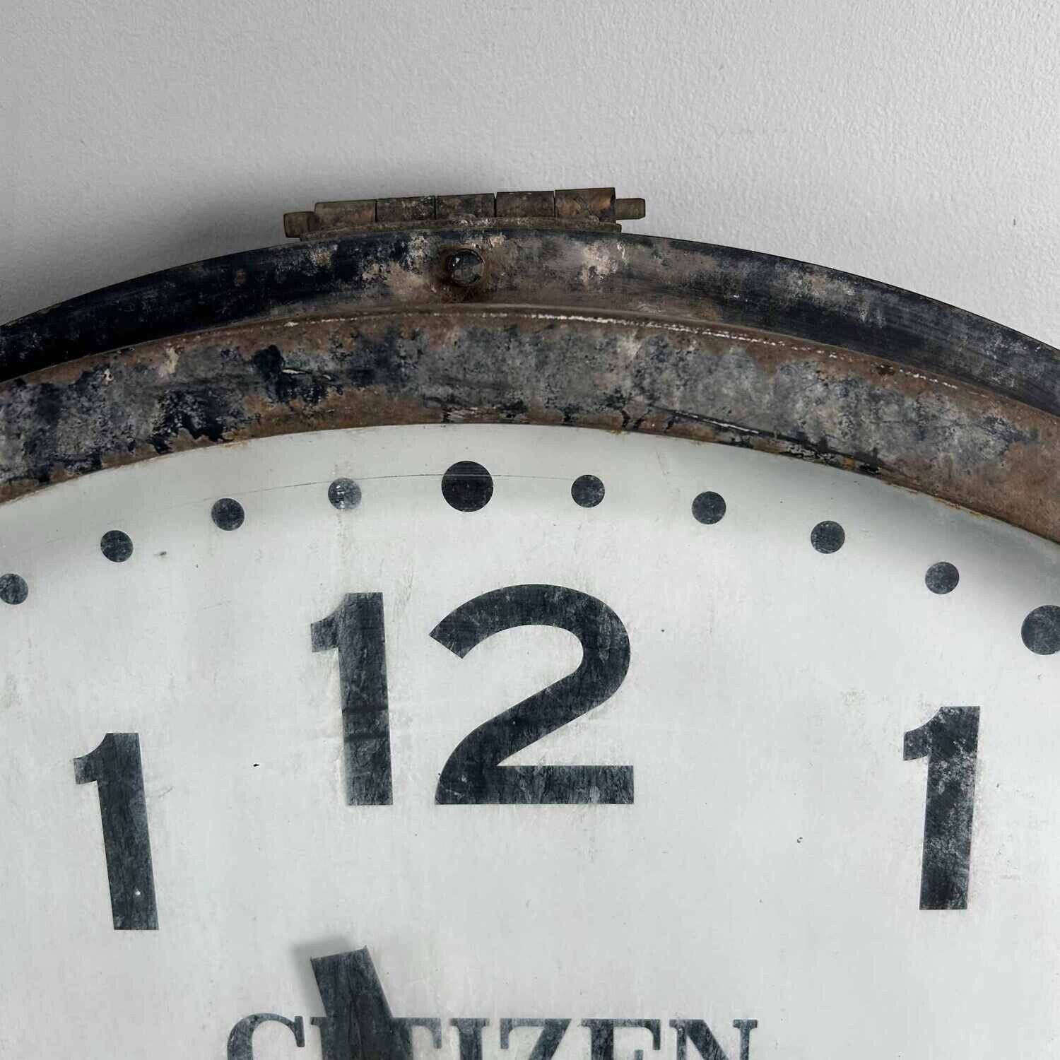 Industrial Vintage Wall Clock, CITIZEN, Japan.