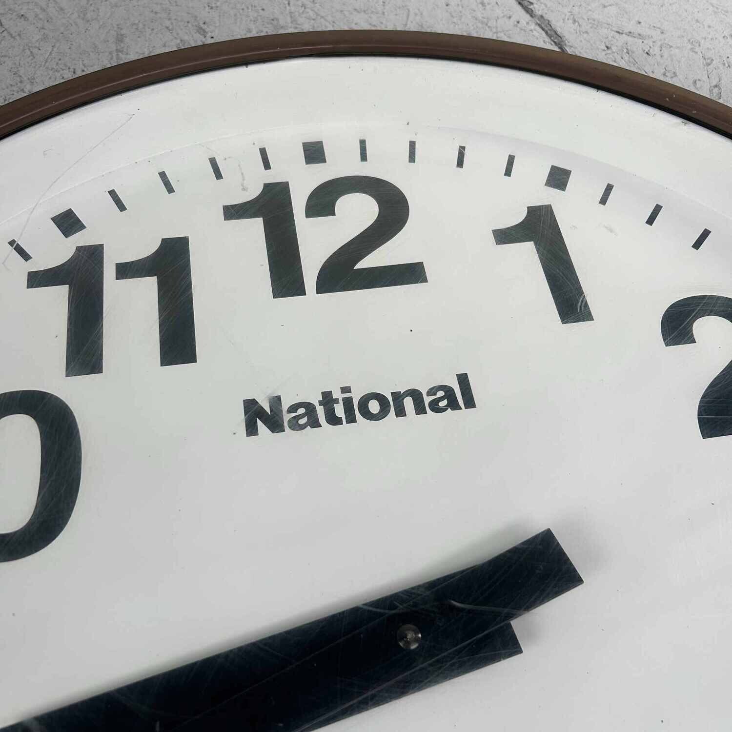 Industrial Vintage Wall Clock, NATIONAL, Japan.
