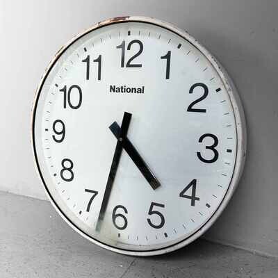 Industrial Vintage Wall Clock, NATIONAL, Japan.