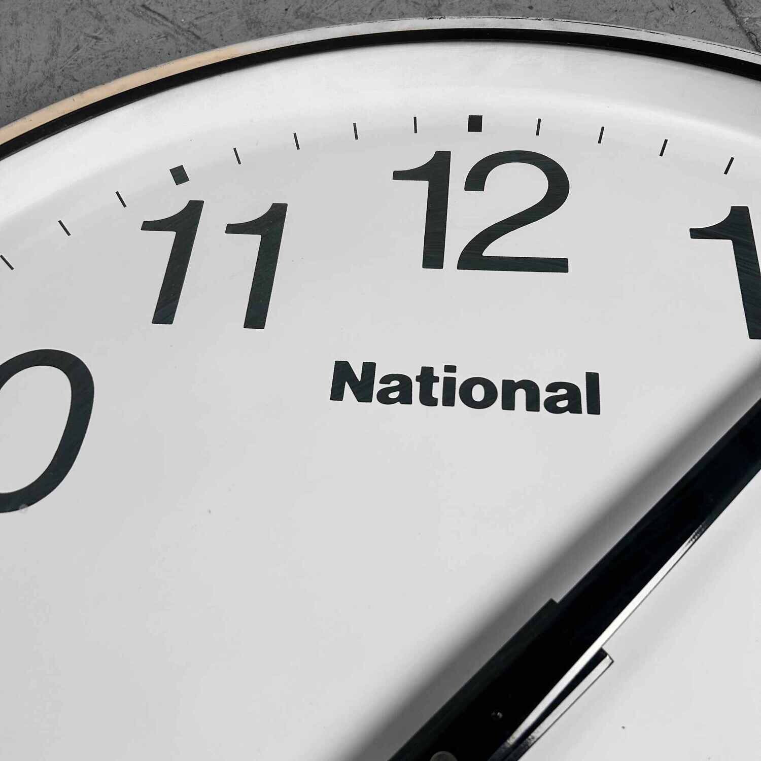 Industrial Vintage Wall Clock, NATIONAL, Japan.