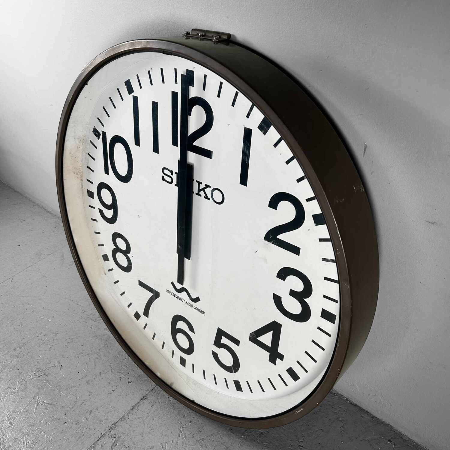 Industriële Vintage Wandklok, SEIKO, Japan.