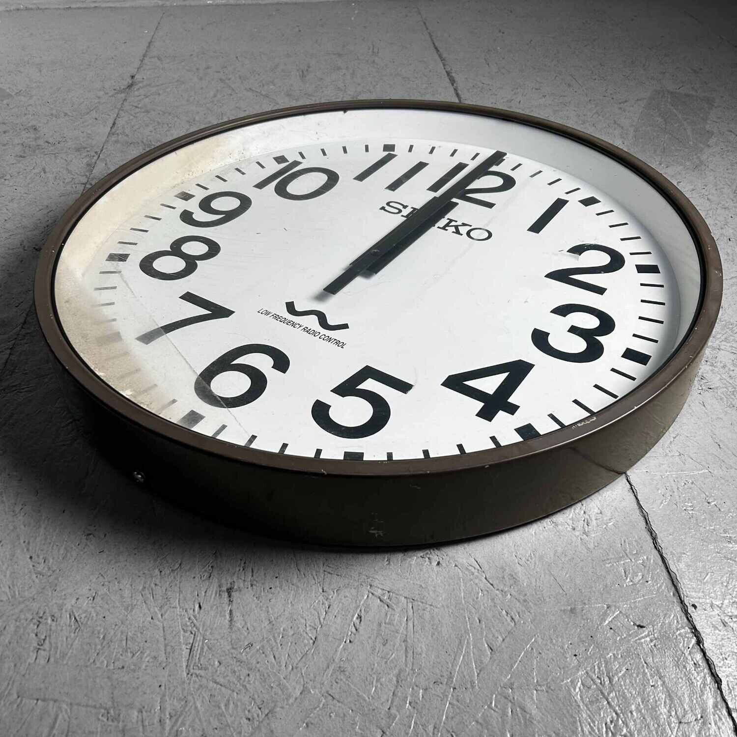 Industriële Vintage Wandklok, SEIKO, Japan.