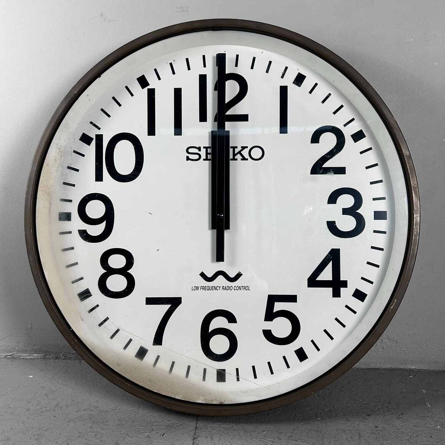 Industriële Vintage Wandklok, SEIKO, Japan.