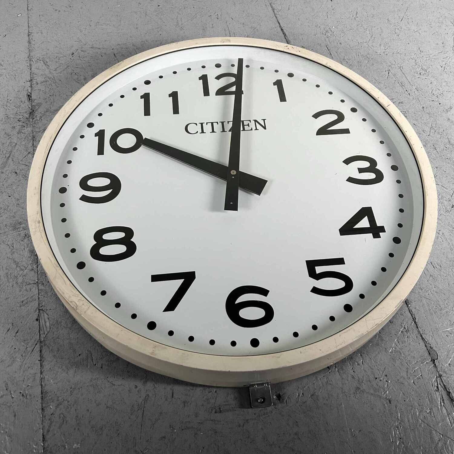 Industrial Vintage Wall Clock, CITIZEN, Japan.