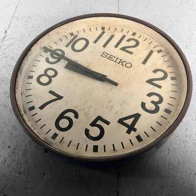 Industriële Vintage Wandklok, SEIKO, Japan.