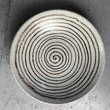 Decorative Mid Century Earthenware Plate 'Spiral,' Japan.