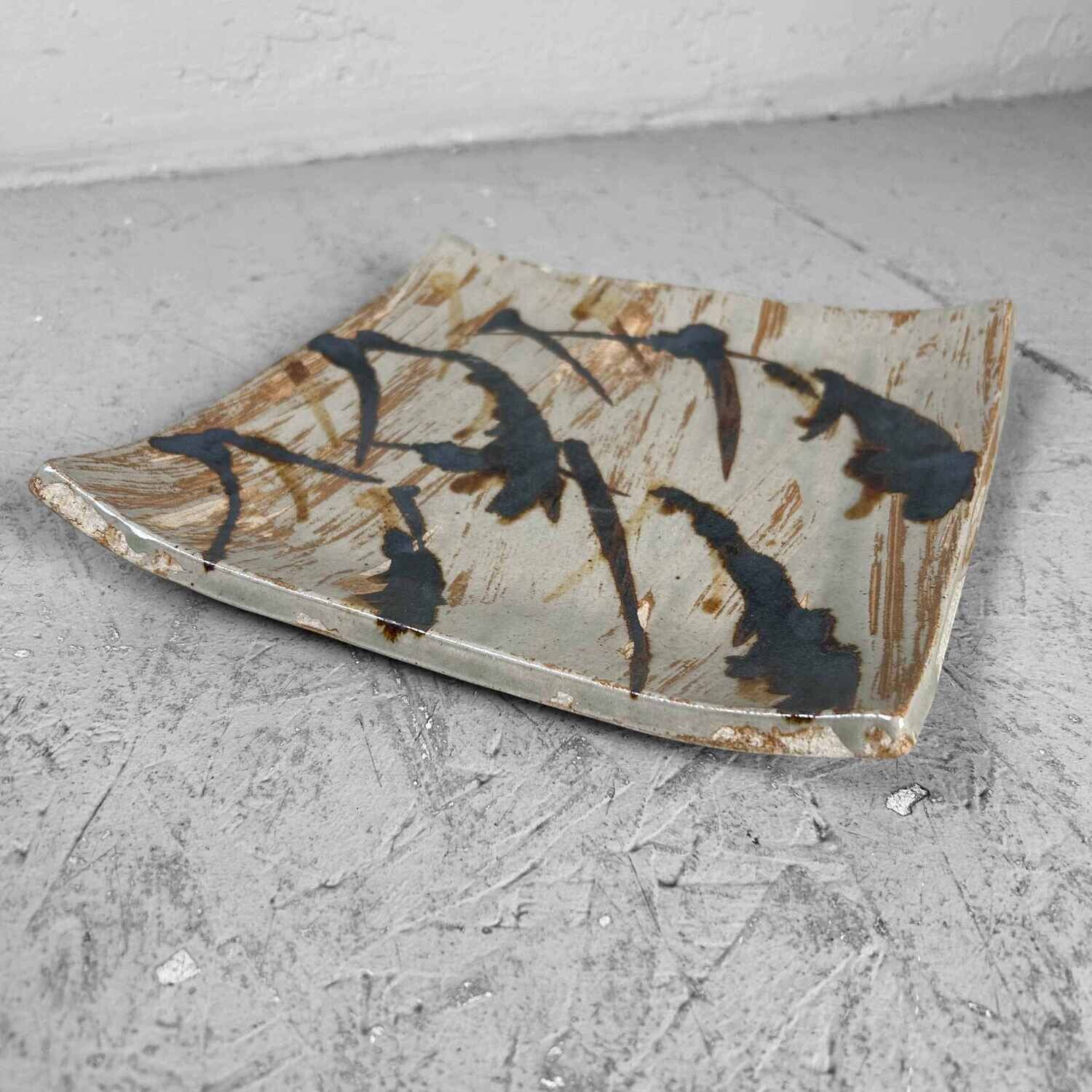 Keramieken Schaal/Vide Poche 'Grashalmen', Japan.