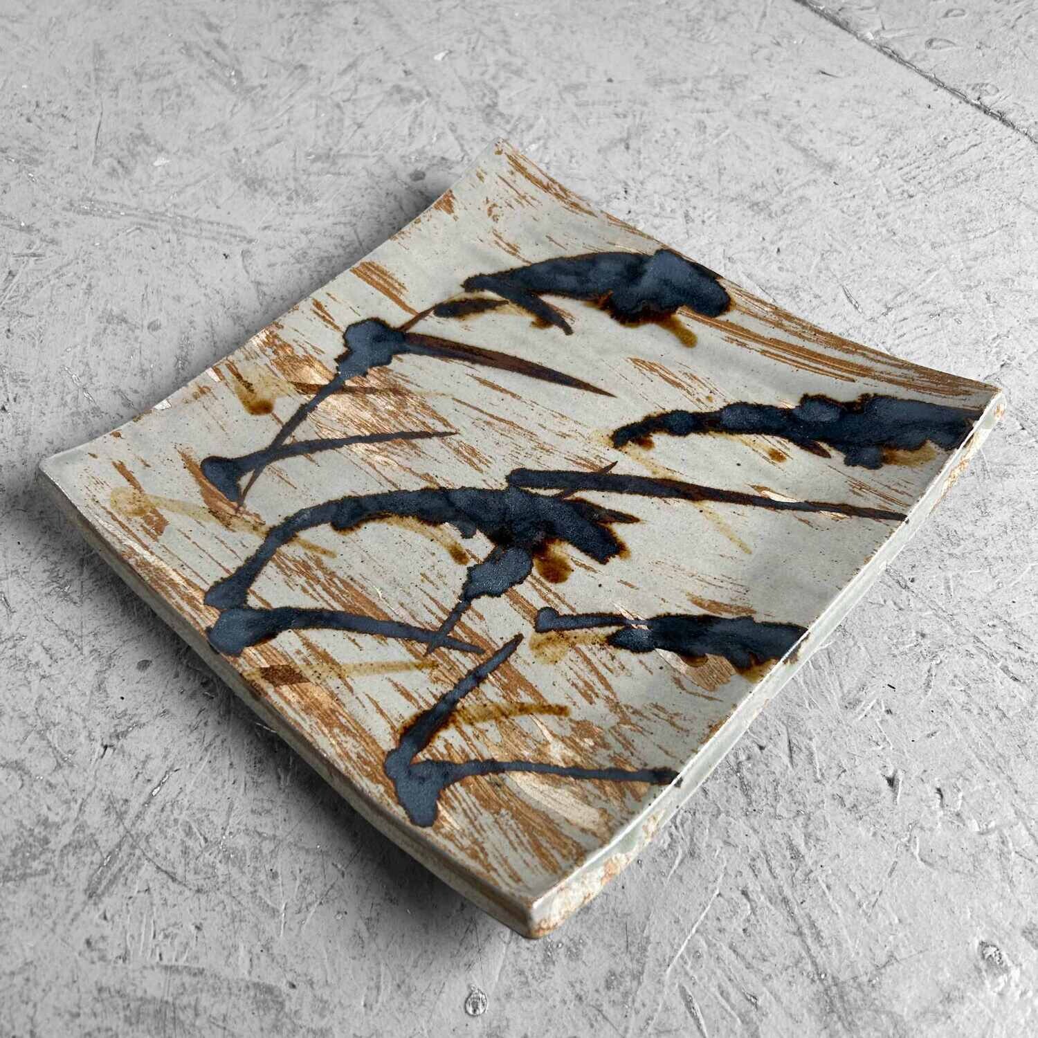 Keramieken Schaal/Vide Poche 'Grashalmen', Japan.