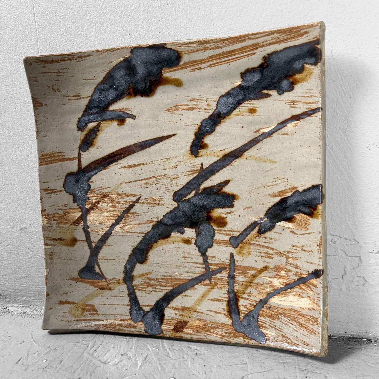 Keramieken Schaal/Vide Poche 'Grashalmen', Japan.