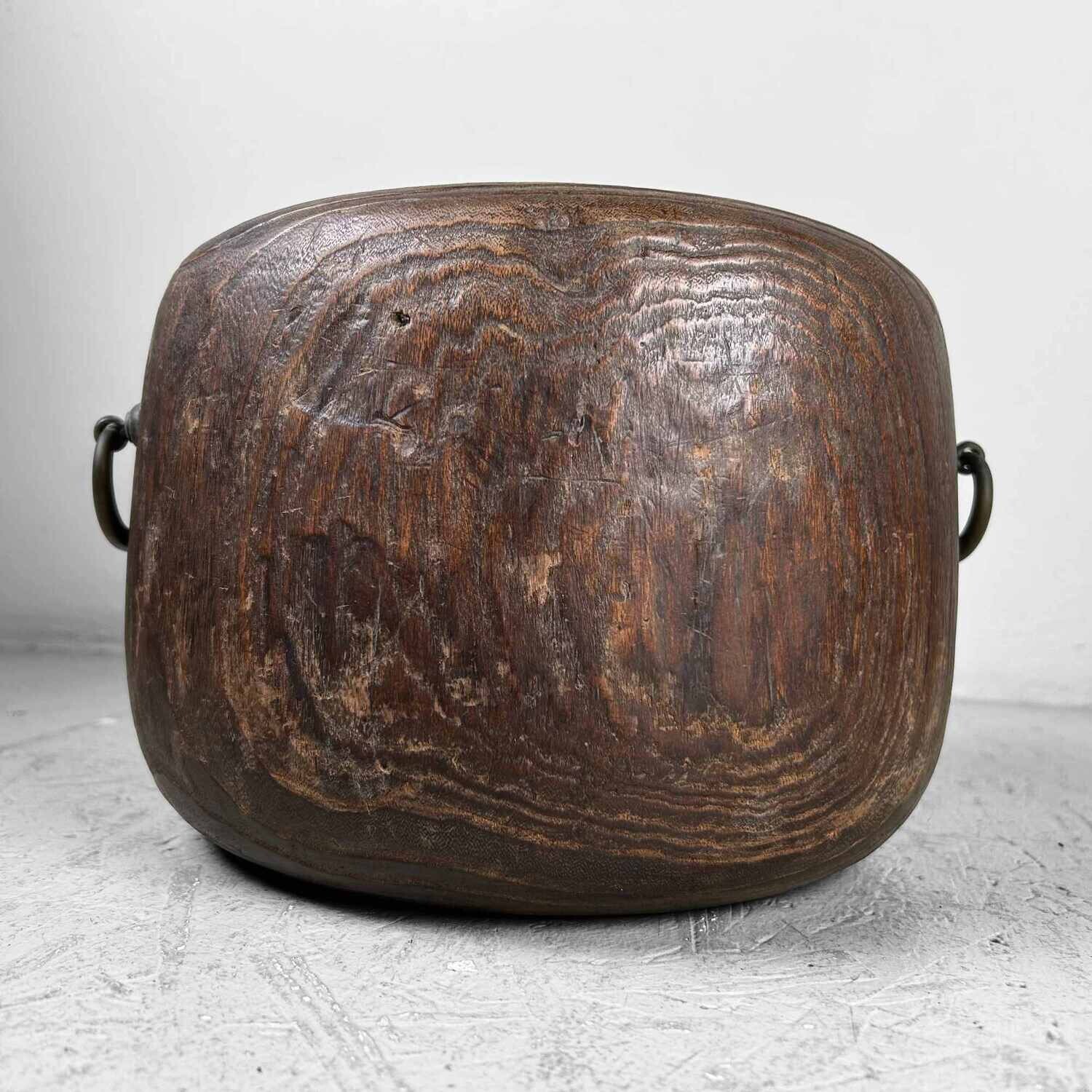 Antique Hibachi (火鉢) with Wooden Box, Taishō Period, Japan.