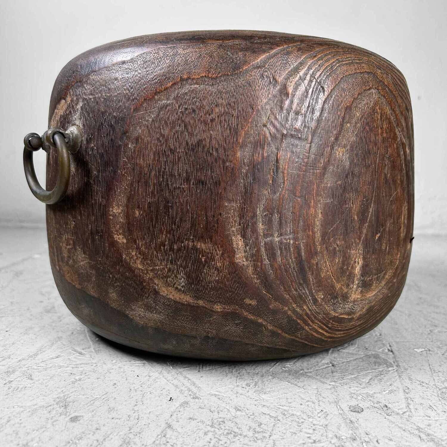 Antique Hibachi (火鉢) with Wooden Box, Taishō Period, Japan.