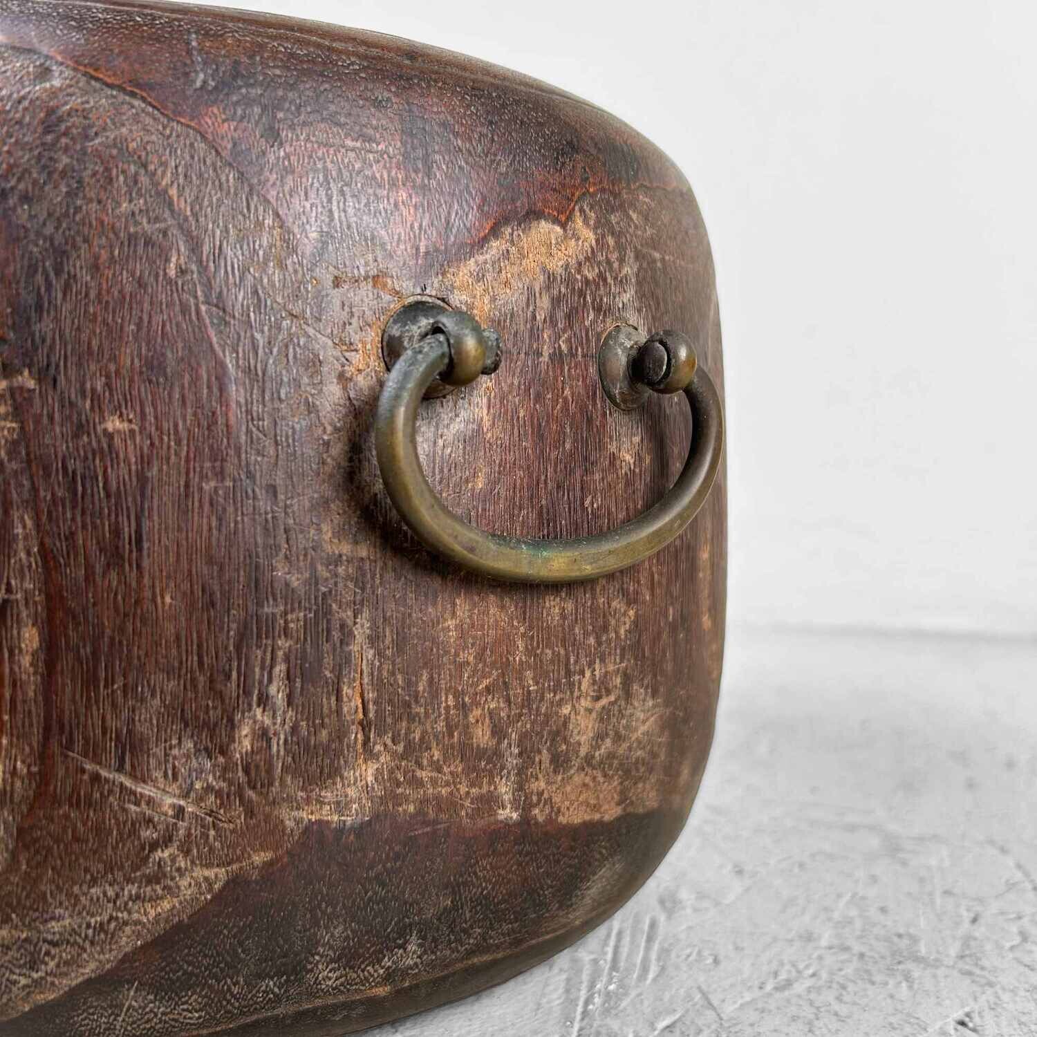 Antique Hibachi (火鉢) with Wooden Box, Taishō Period, Japan.