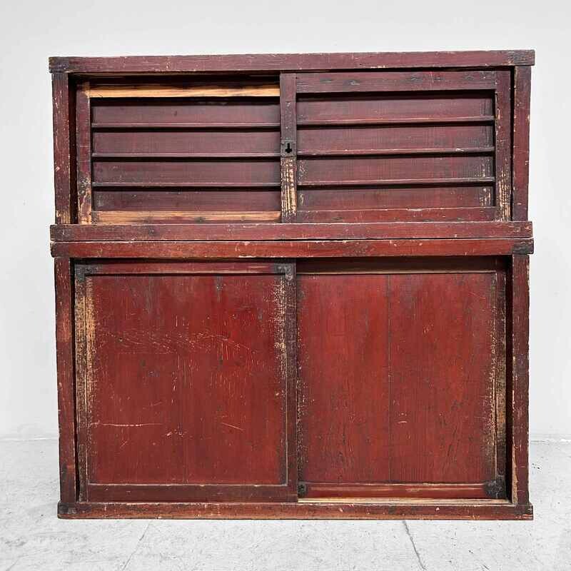 Traditional Two-Piece Japanese Storage Cabinet, Taishō [大正] Period.