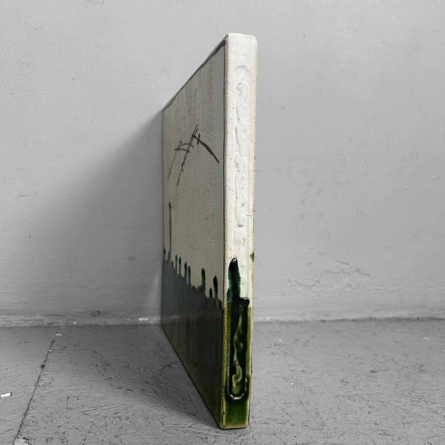 Oribe-ware Toban Keramische Tegel Theeceremonie, Taishō, Japan.