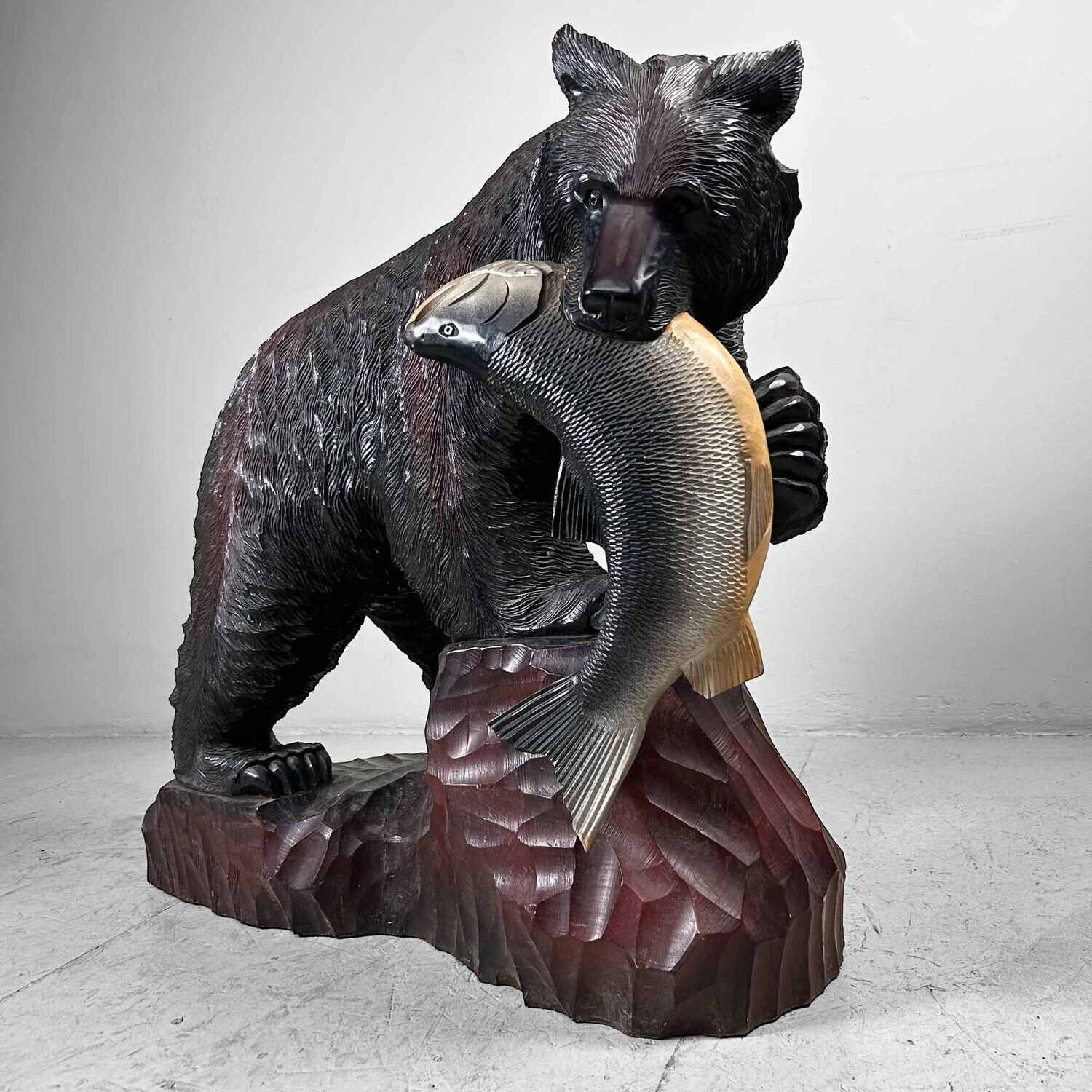 XL Wooden Bear Hokkaido Kibori Kuma (木彫り熊), 1960s, Japan.