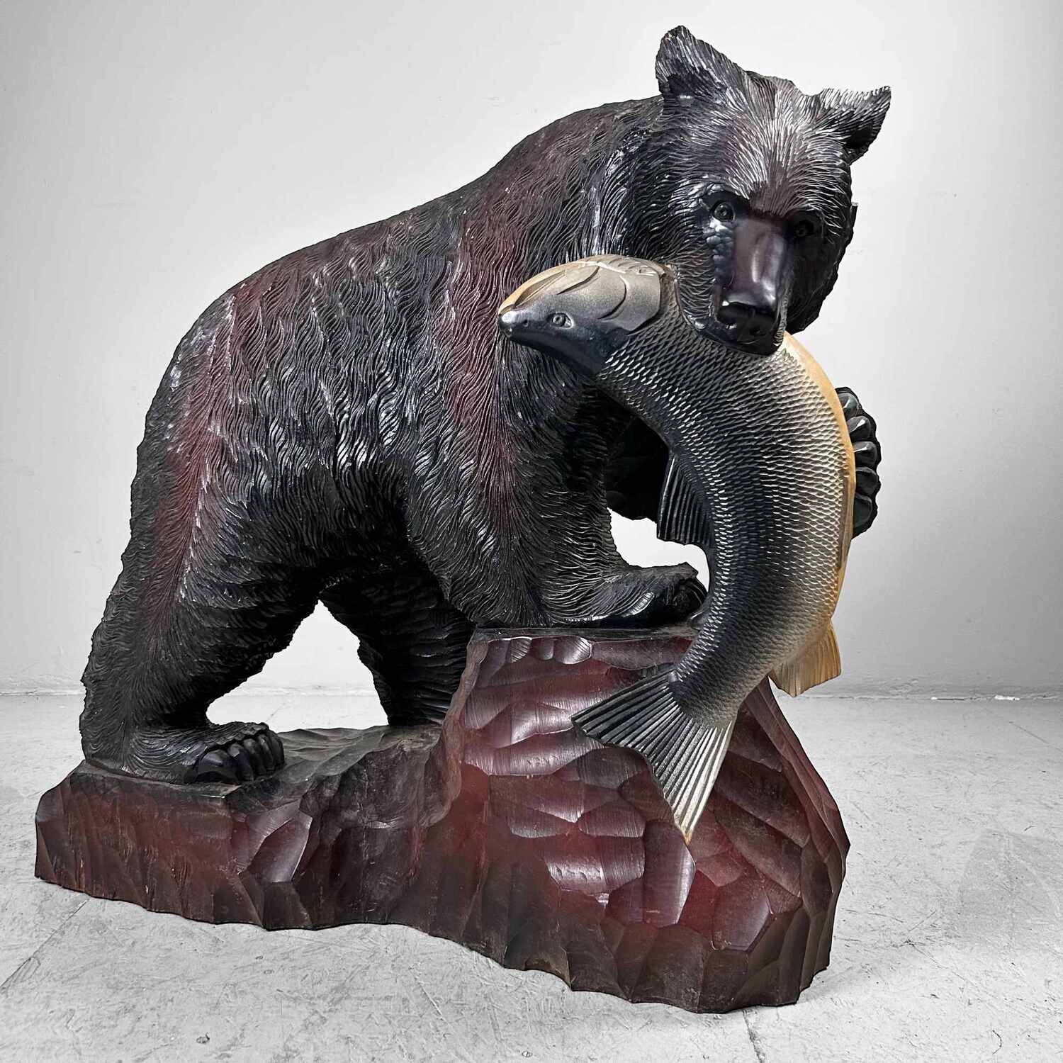 XL Wooden Bear Hokkaido Kibori Kuma (木彫り熊), 1960s, Japan.