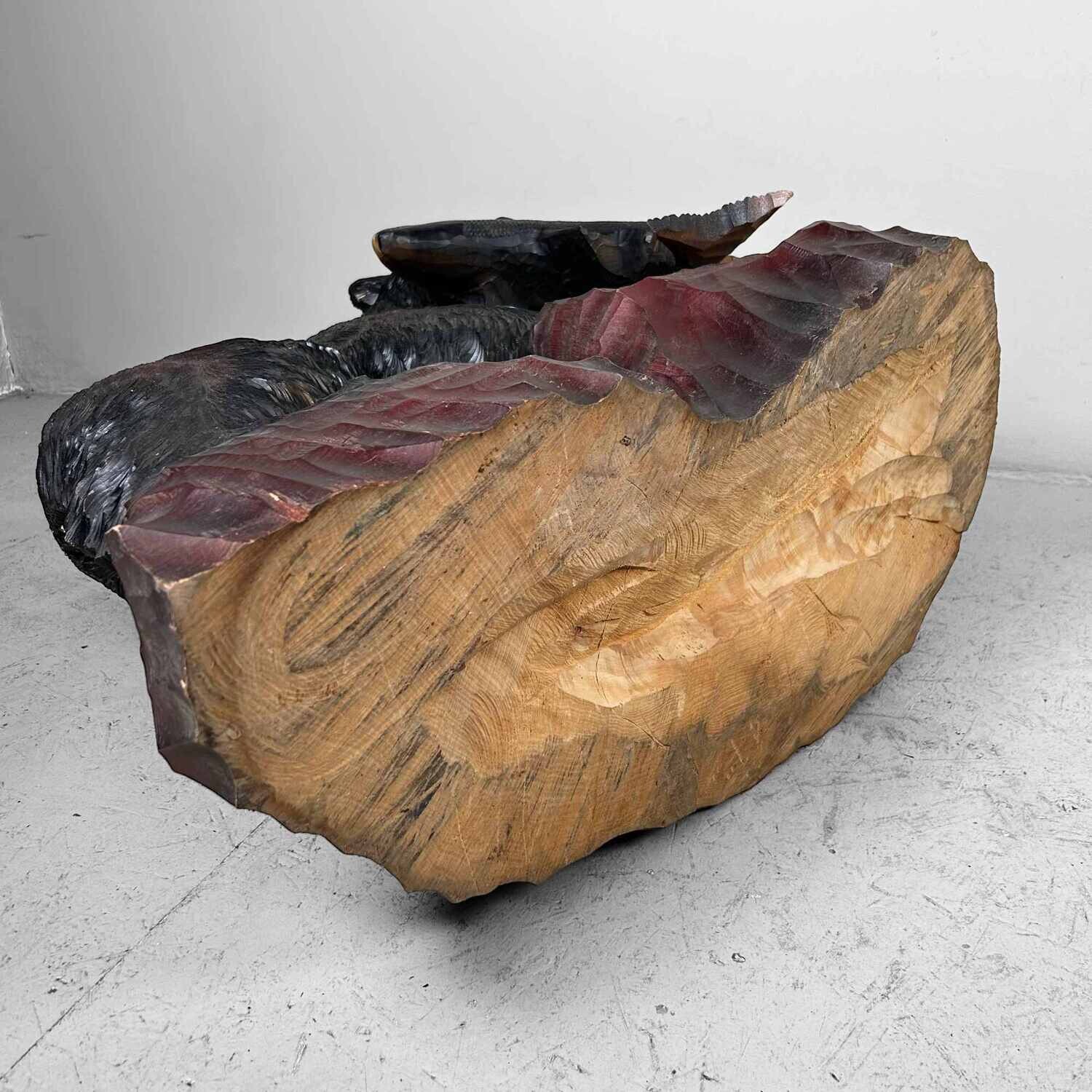 XL Wooden Bear Hokkaido Kibori Kuma (木彫り熊), 1960s, Japan.