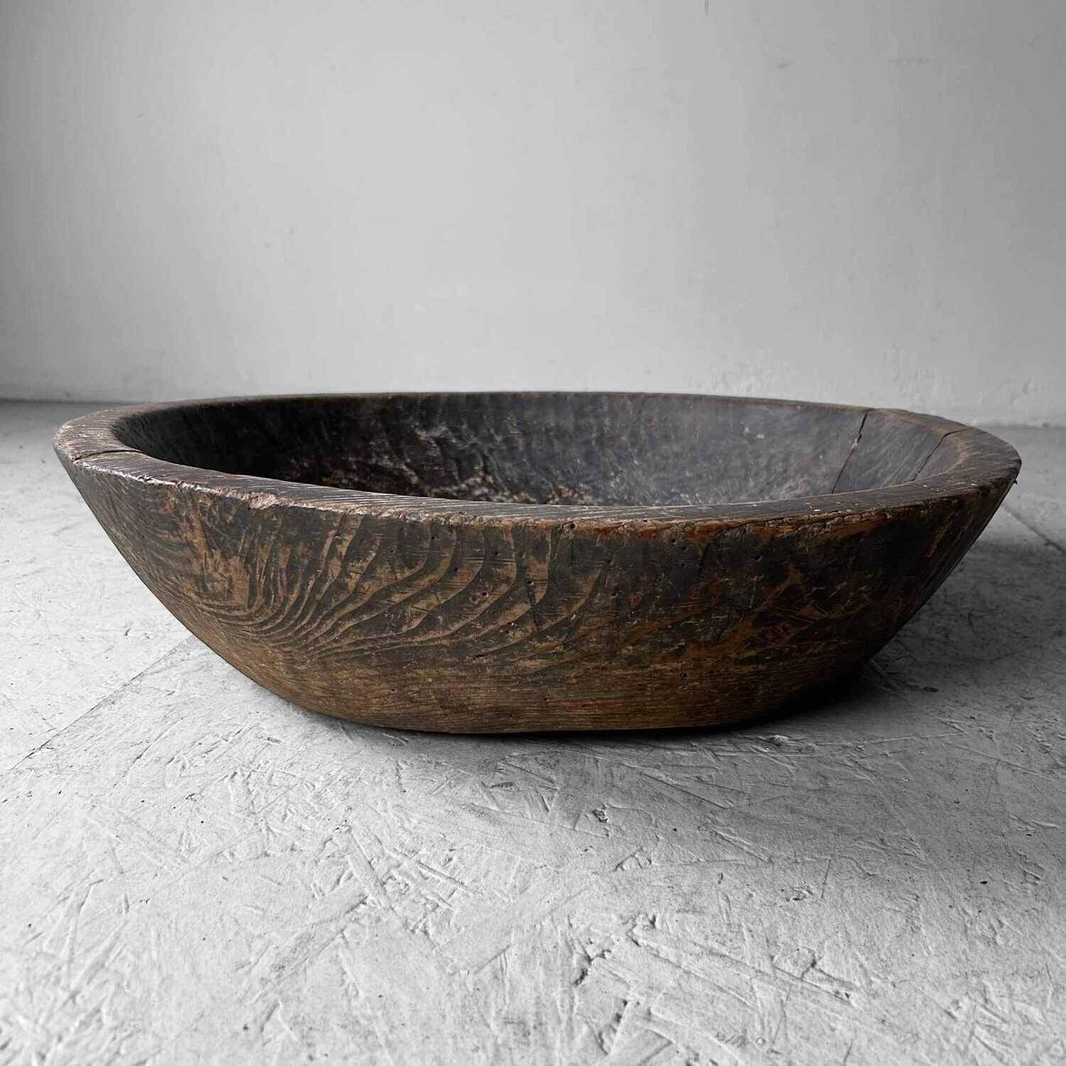 Grote Decoratieve Houten Deegkom, Japan, Taishō-periode.