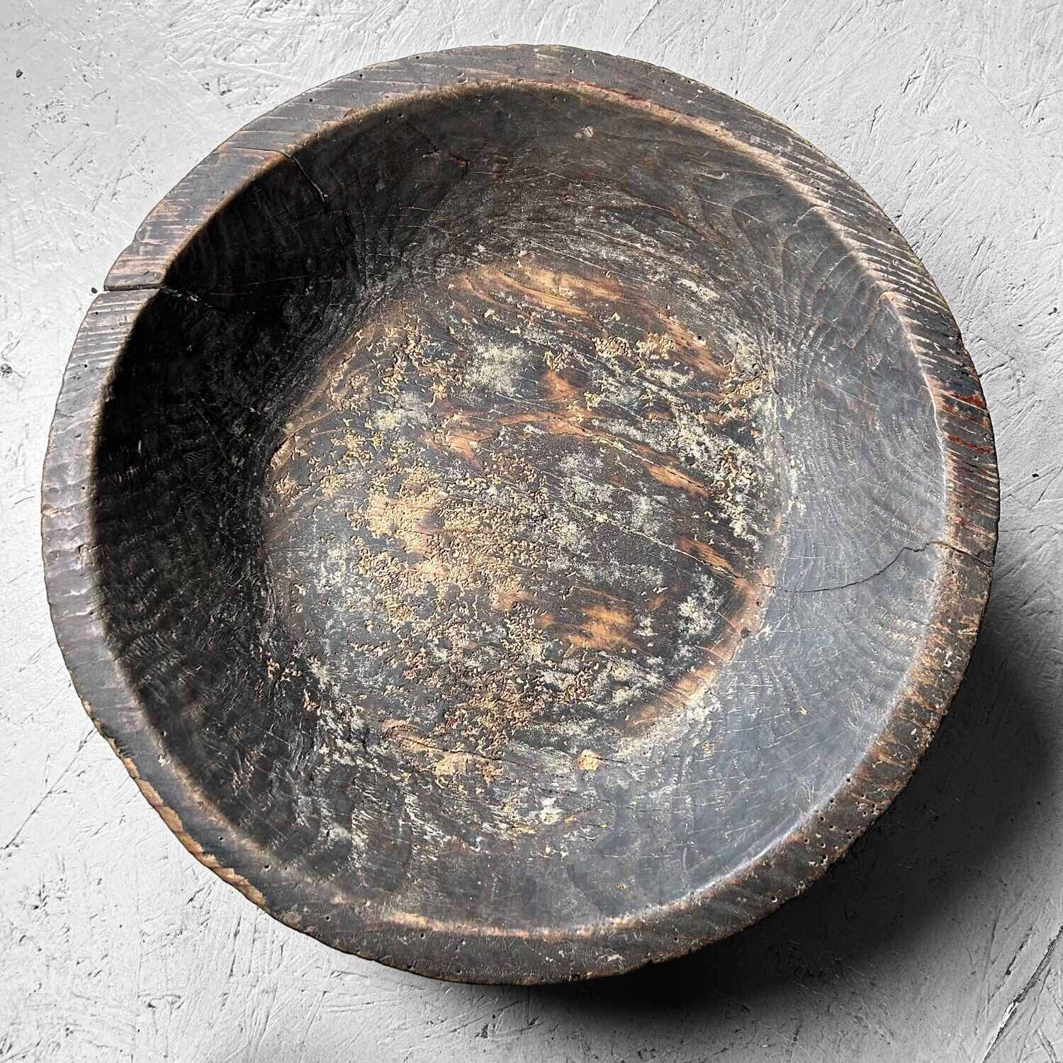 Grote Decoratieve Houten Deegkom, Japan, Taishō-periode.
