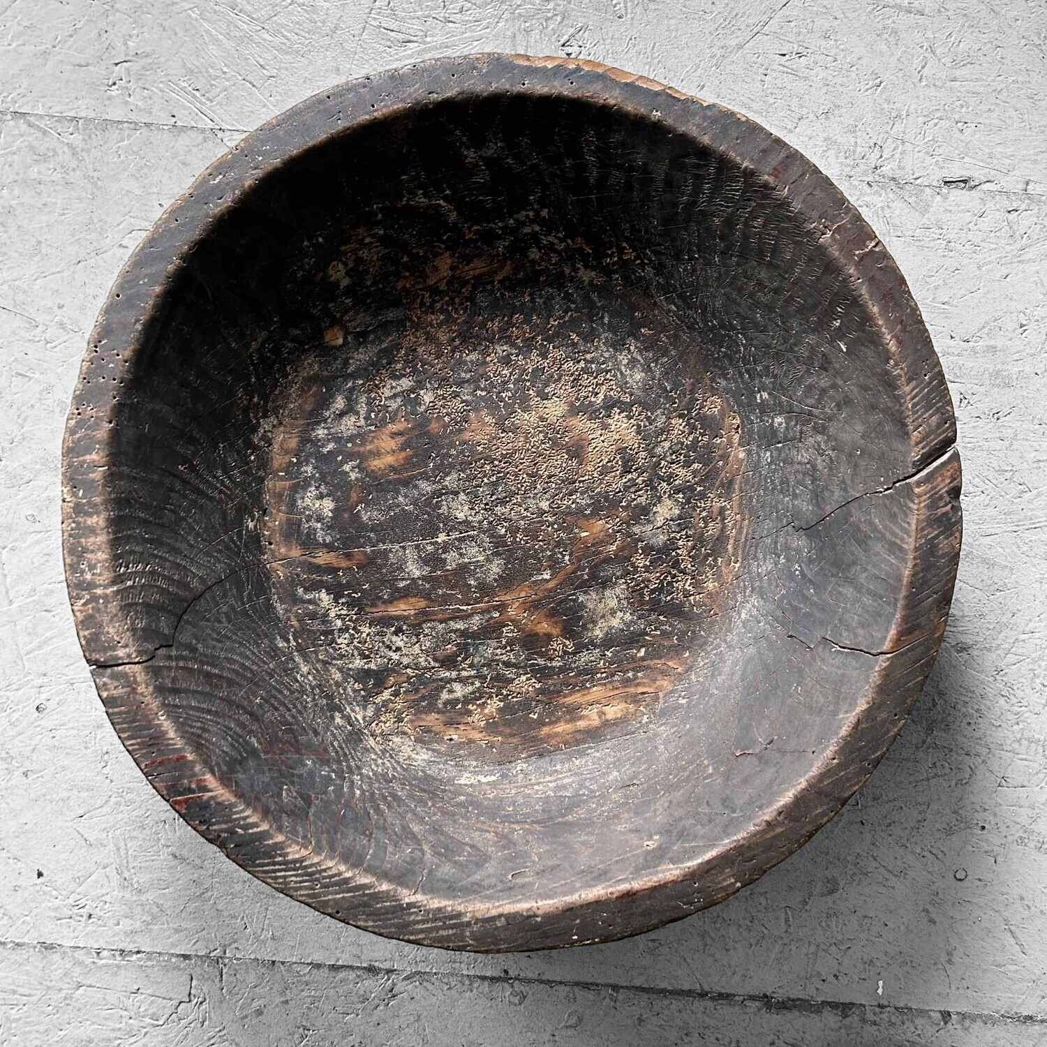 Grote Decoratieve Houten Deegkom, Japan, Taishō-periode.