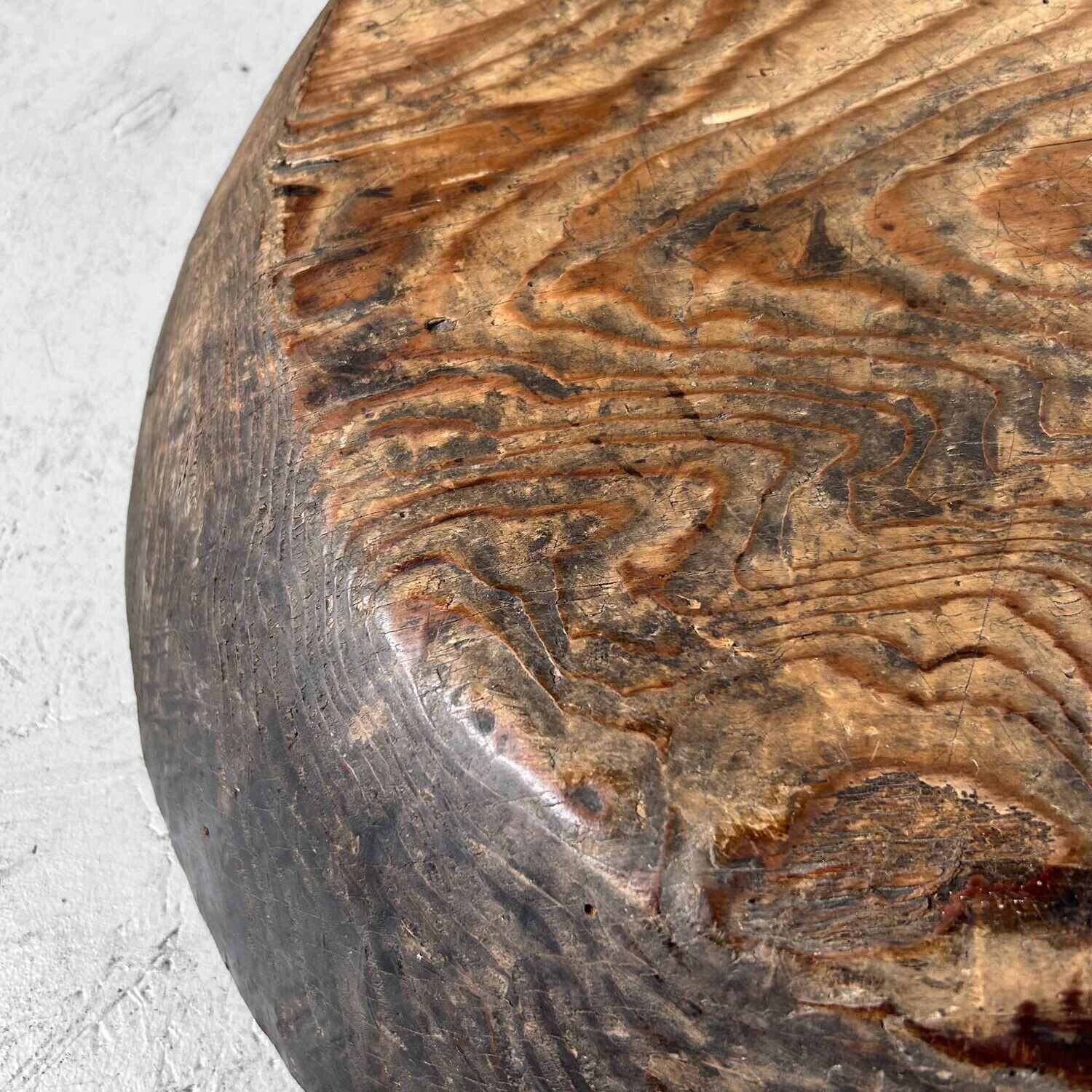 Grote Decoratieve Houten Deegkom, Japan, Taishō-periode.
