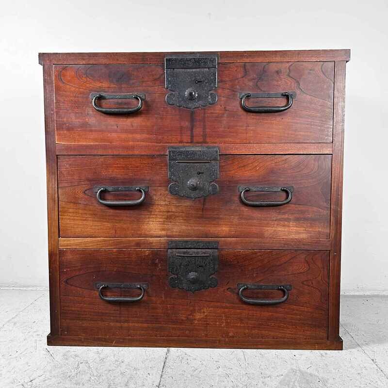 Traditional Tansu Chest of Drawers, Meiji Period, Japan.