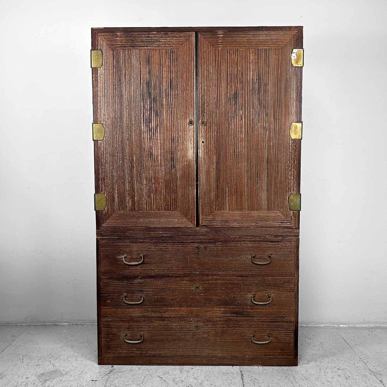 Two-piece Paulownia Japanese Wardrobe, 1960s.