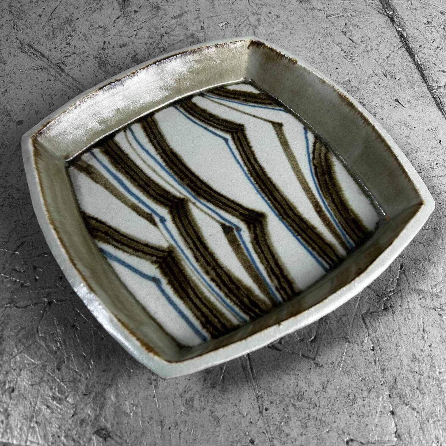 Japanese Mid Century Studio Pottery Ceramic Tray.