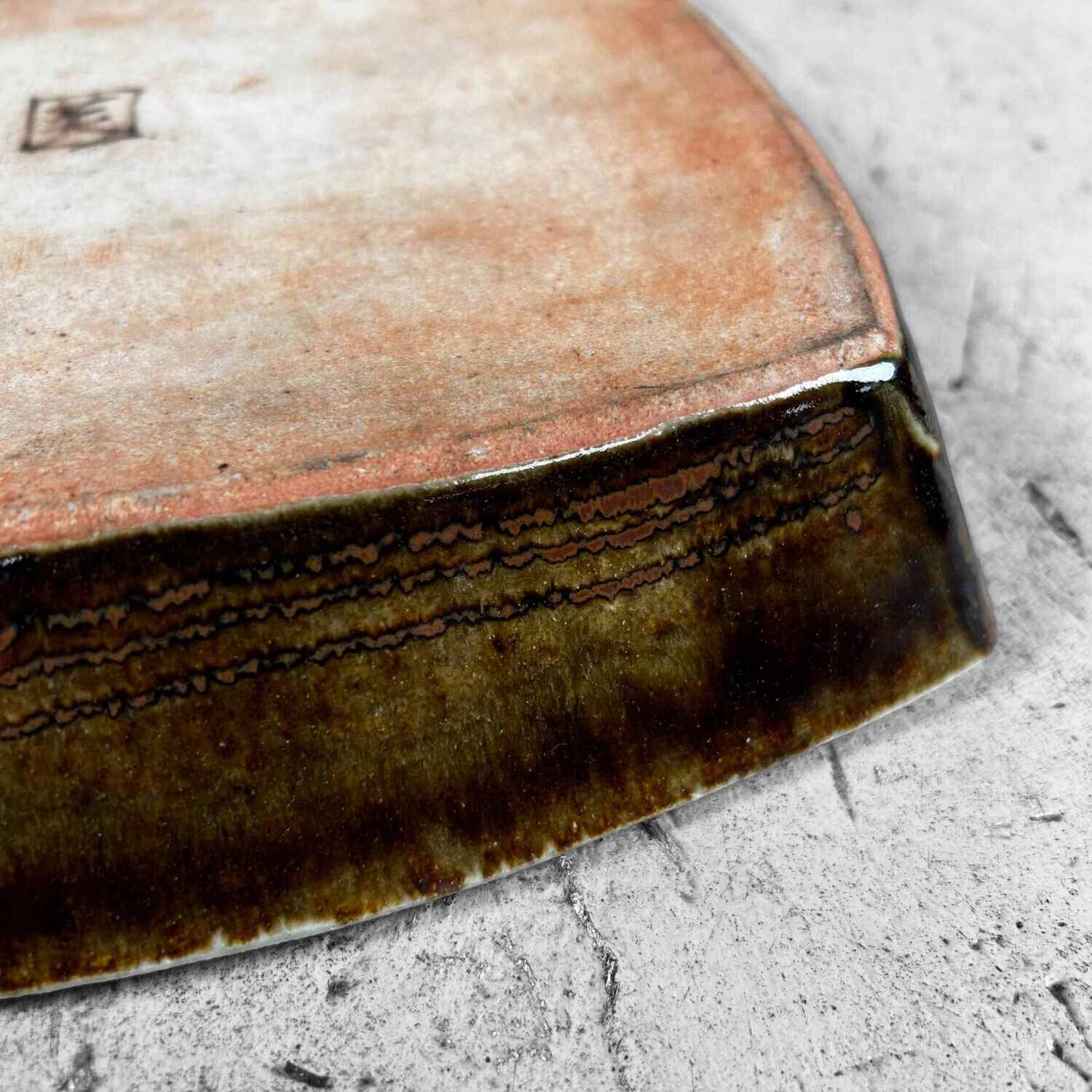 Japanese Mid Century Studio Pottery Ceramic Tray.