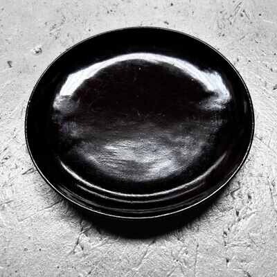 Stylish Black Lacquered Wooden Plate, Meiji Period.