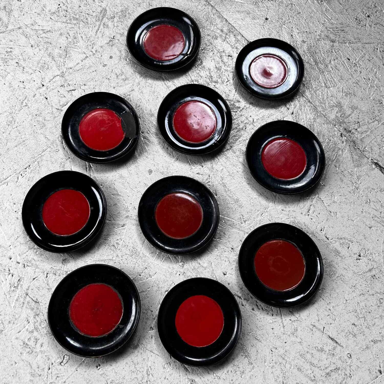 Set Black and Red Lacquered Wooden Dishes, Meiji Period, Japan. Set Black and Red Lacquered Wooden Dishes, Meiji Period, Japan.