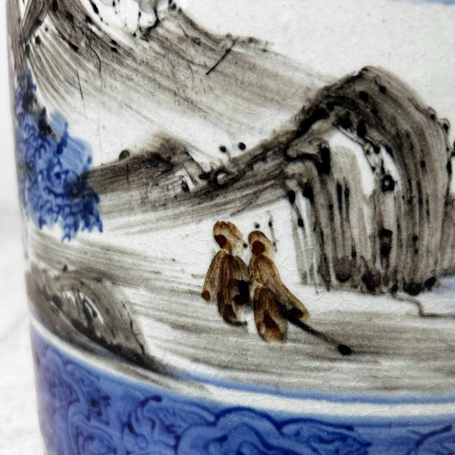 Porseleinen Hibachi, Japan, vroege Shōwa-periode.