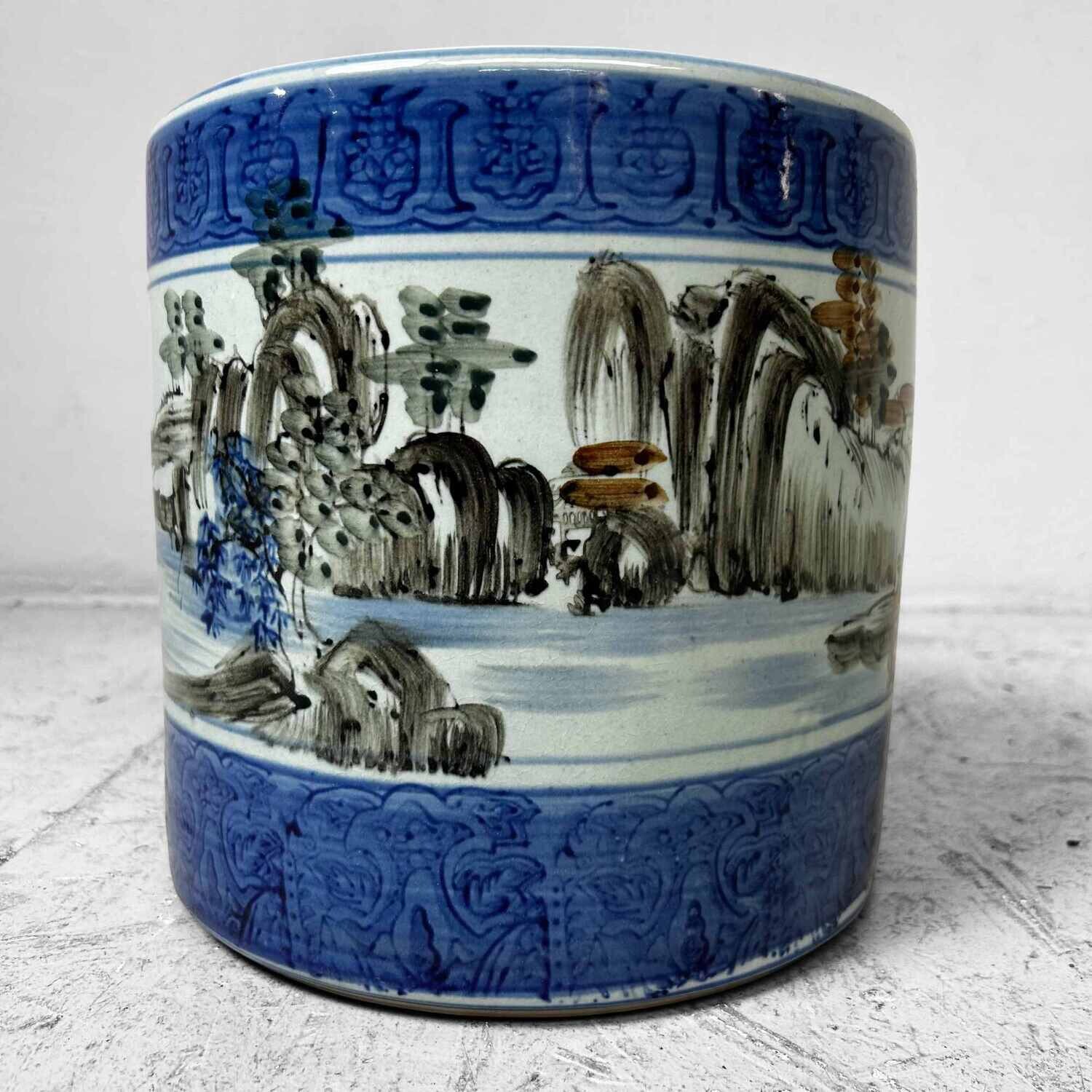 Porseleinen Hibachi, Japan, vroege Shōwa-periode.